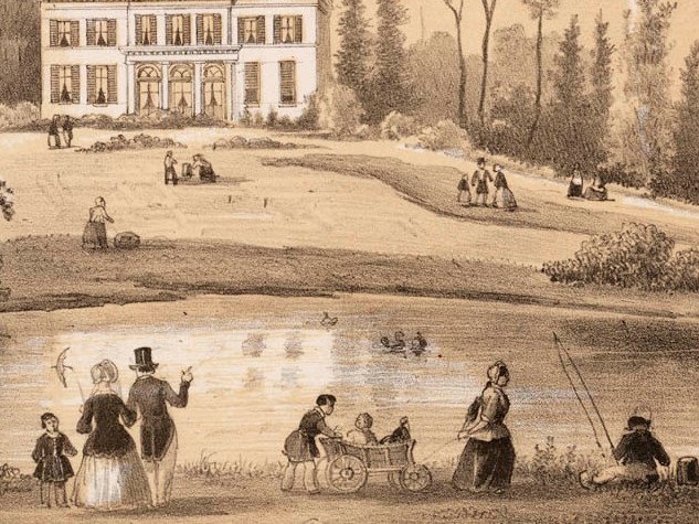 Buitenplaats De Oorsprong, detail ( Frederik Lodewijk Huygens, ca. 1850)